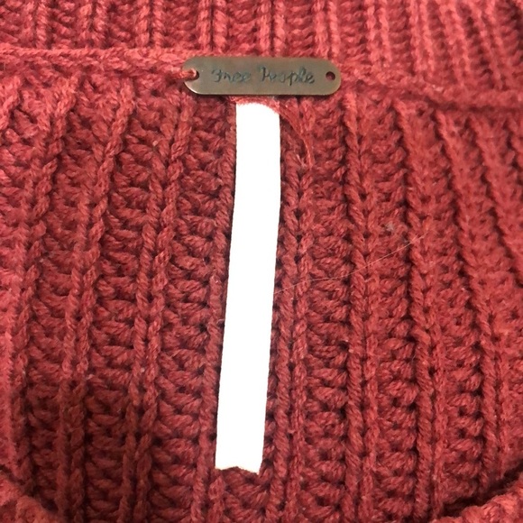 Free People Ryanne Sweater Size XS Maroon Ribbed Knit - Picture 6 of 10